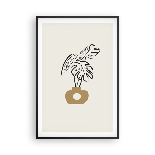 Poster in cornice nera - Monstera: ornamento della casa - 61x91 cm