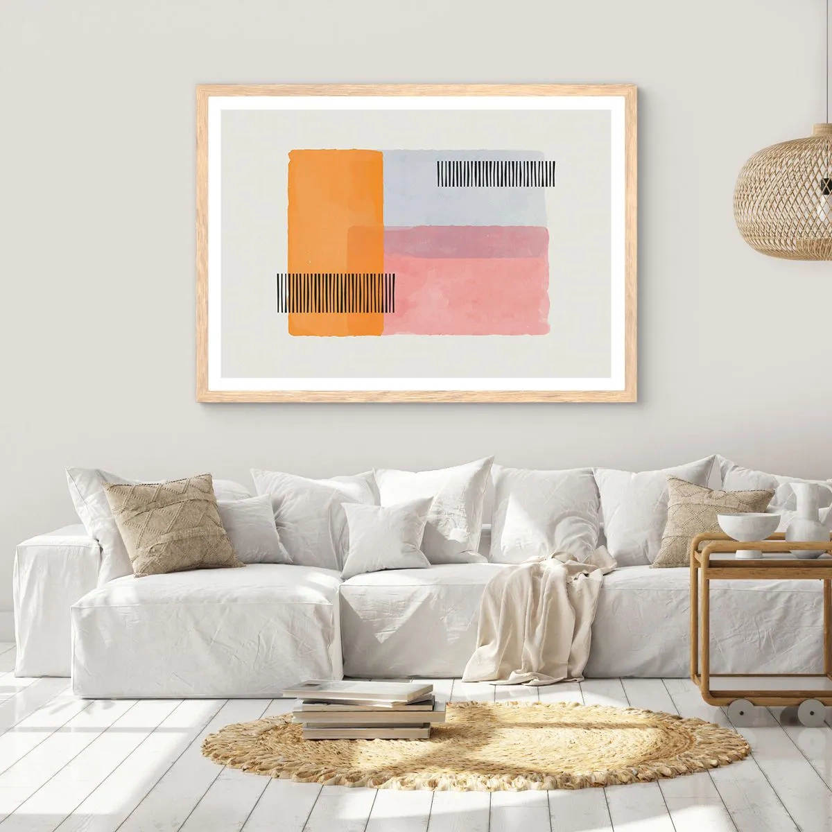 Poster in cornice rovere chiaro - Da un angolo all'altro - 100x70 cm