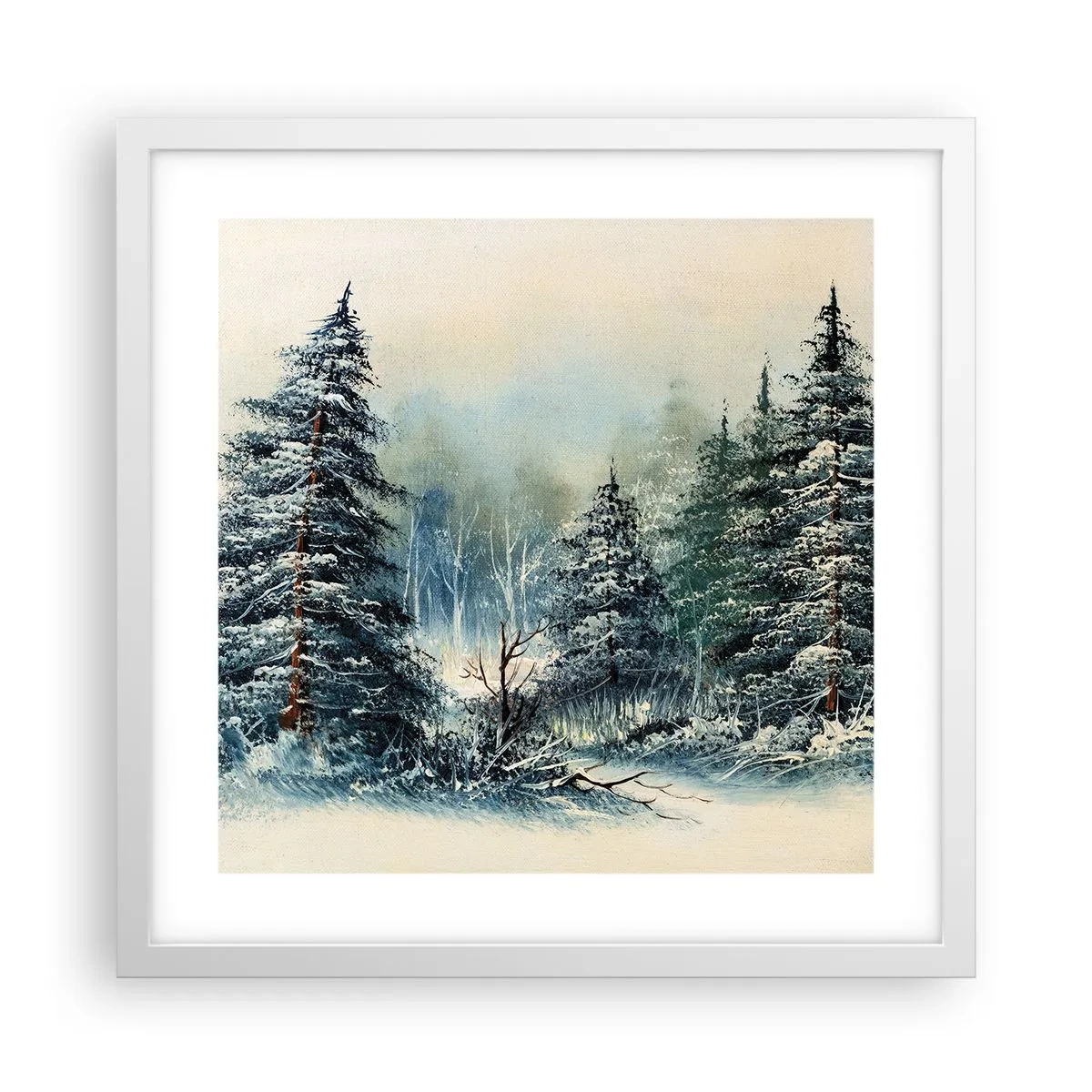 Poster in cornice bianca - Pronti al Natale - 40x40 cm