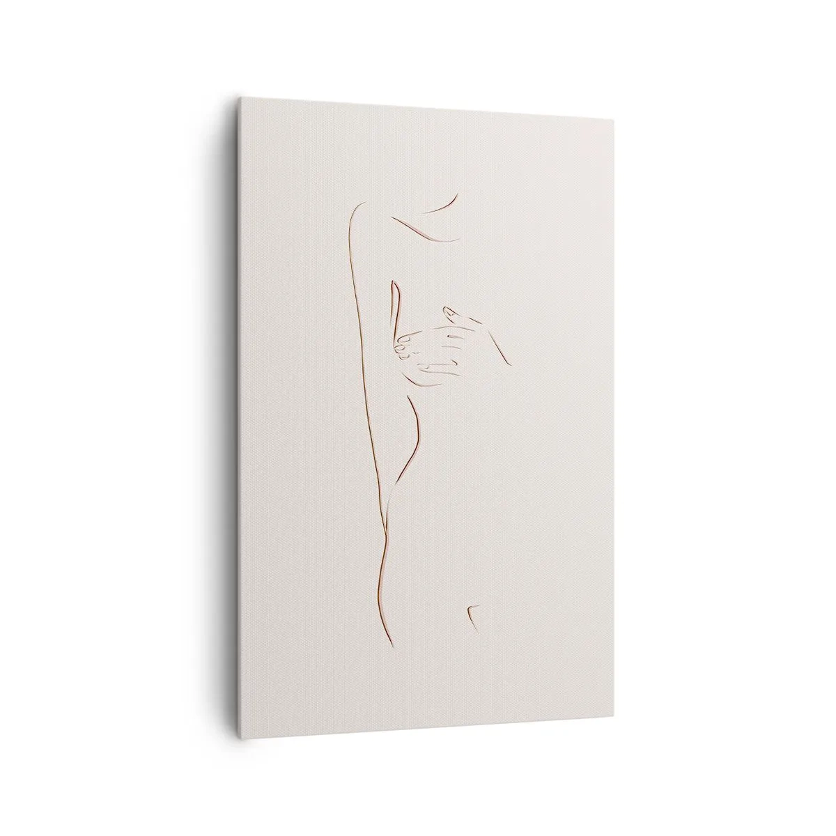 Quadro su tela - Stampe su Tela - Un disegno lineare e sottile di una silhouette su uno sfondo chiaro - 80x120cm - La forma del desiderio - Decorazione murale moderna per soggiorno e camera da letto ARTTOR