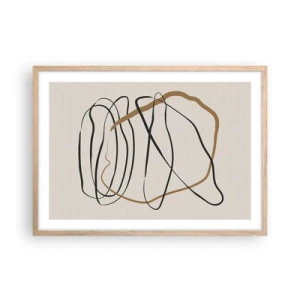 Poster in cornice rovere chiaro - Composizione: danza intricata - 70x50 cm