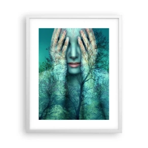 Poster in cornice bianca - Immersa nel blu - 40x50 cm