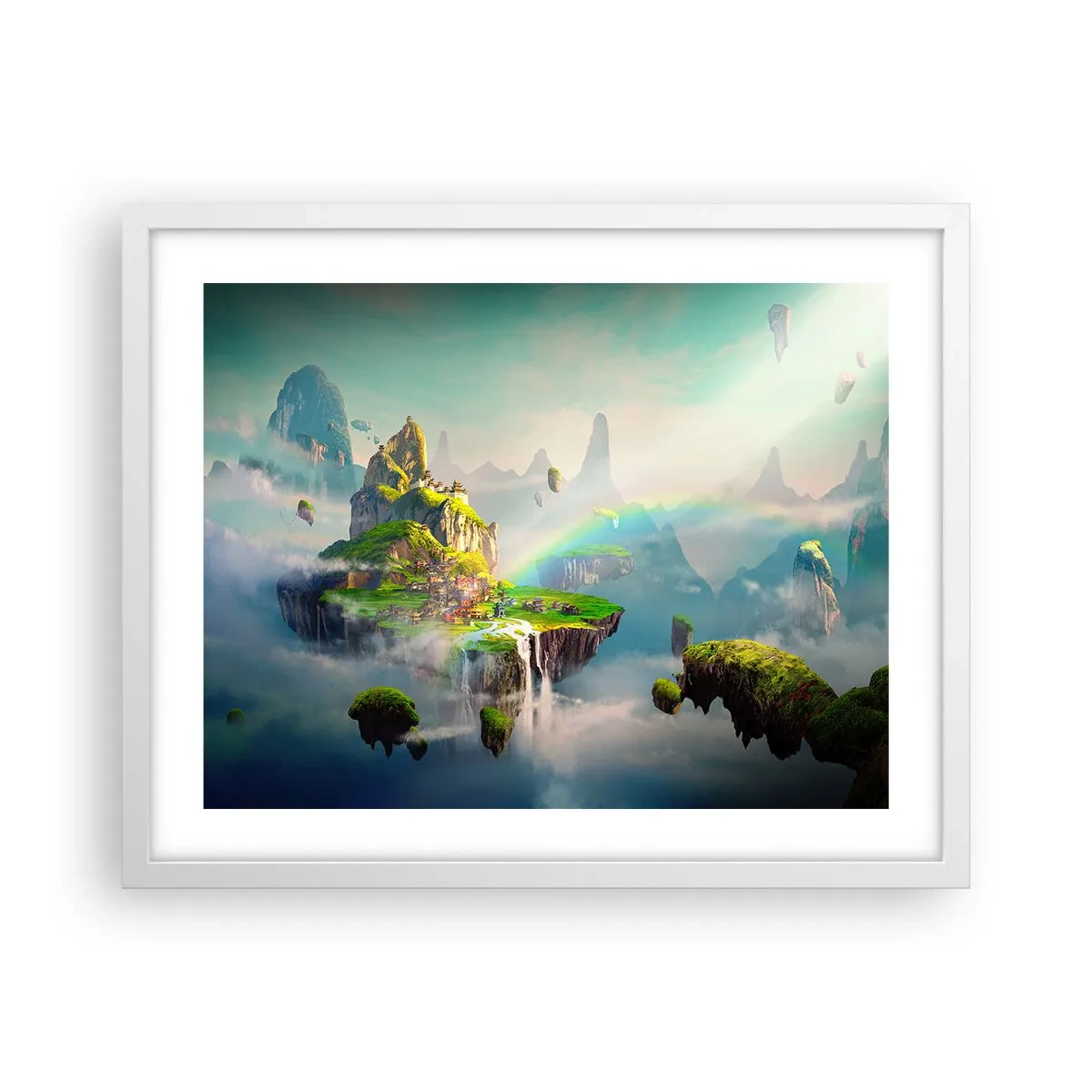 Poster in cornice bianca - In mezzo al cielo: isole fortunate - 50x40 cm