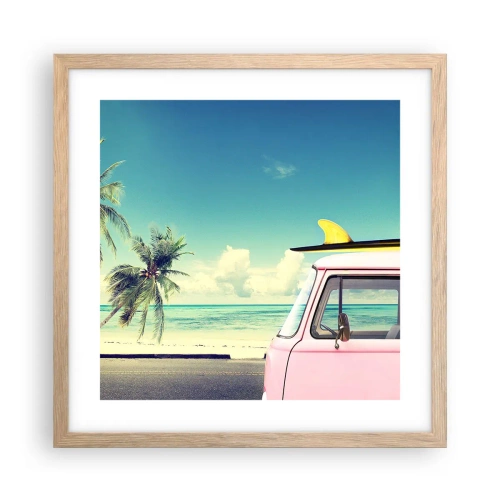 Poster in cornice rovere chiaro - Tempo di vacanze - 40x40 cm