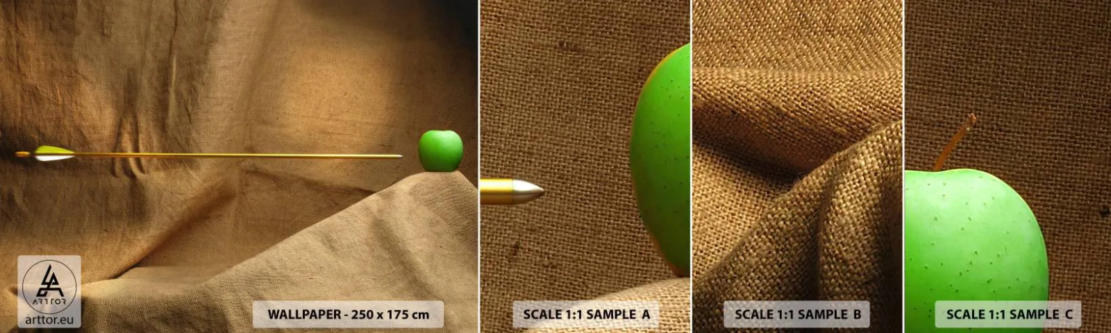 Campione di Fotomurale Adesivo Deluxe Sticker - Evocare lo spirito di Guglielmo Tell - Grafica, Astrazione, Freccia per tiro con l'arco - 100x30 cm