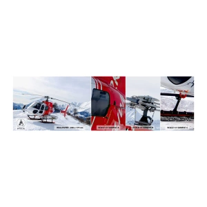 Campione di Fotomurale Adesivo Deluxe Sticker - Sempre pronto - Elicottero, Paesaggio, Alpi - 100x30 cm