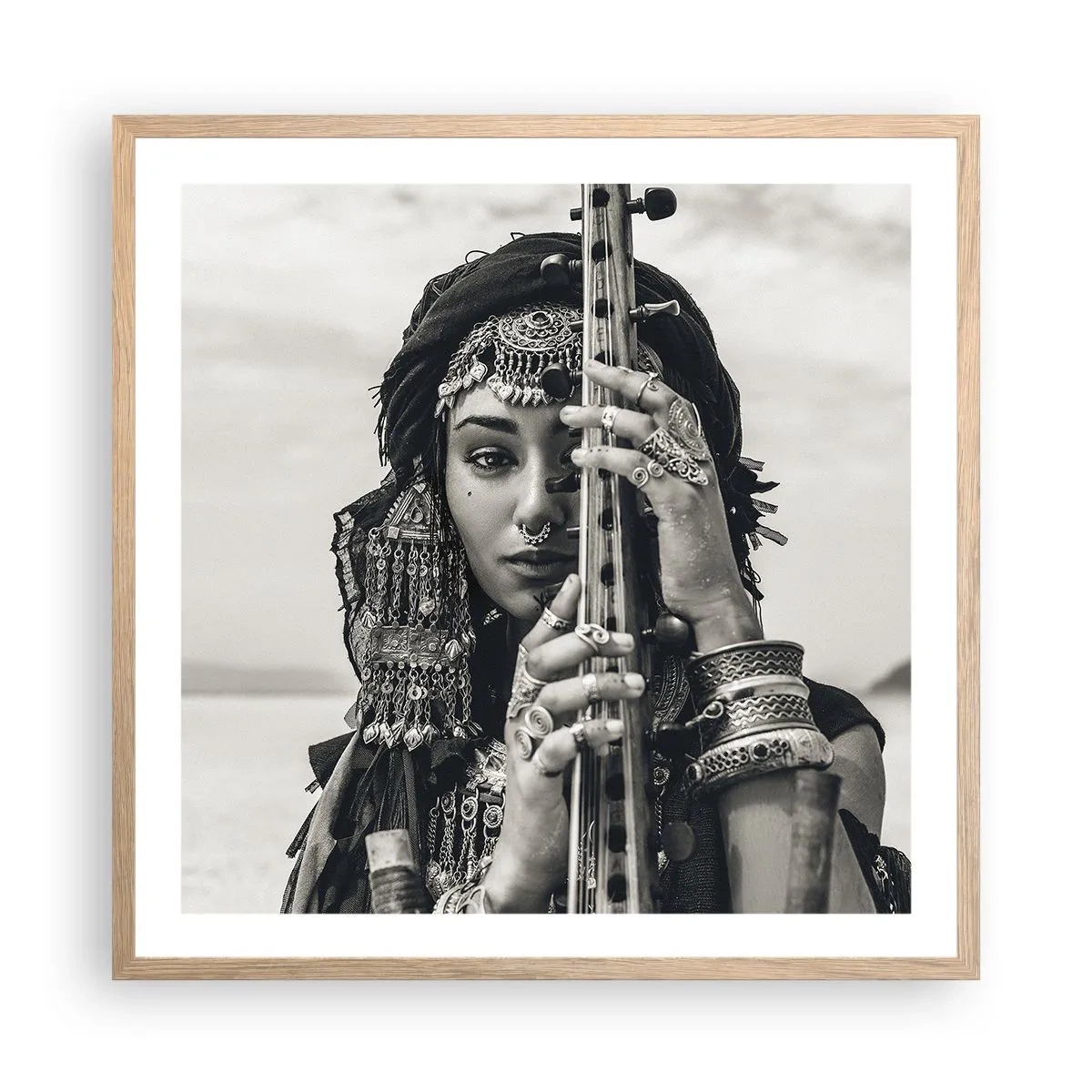 Poster in cornice rovere chiaro - La musica dell'oriente - 60x60 cm