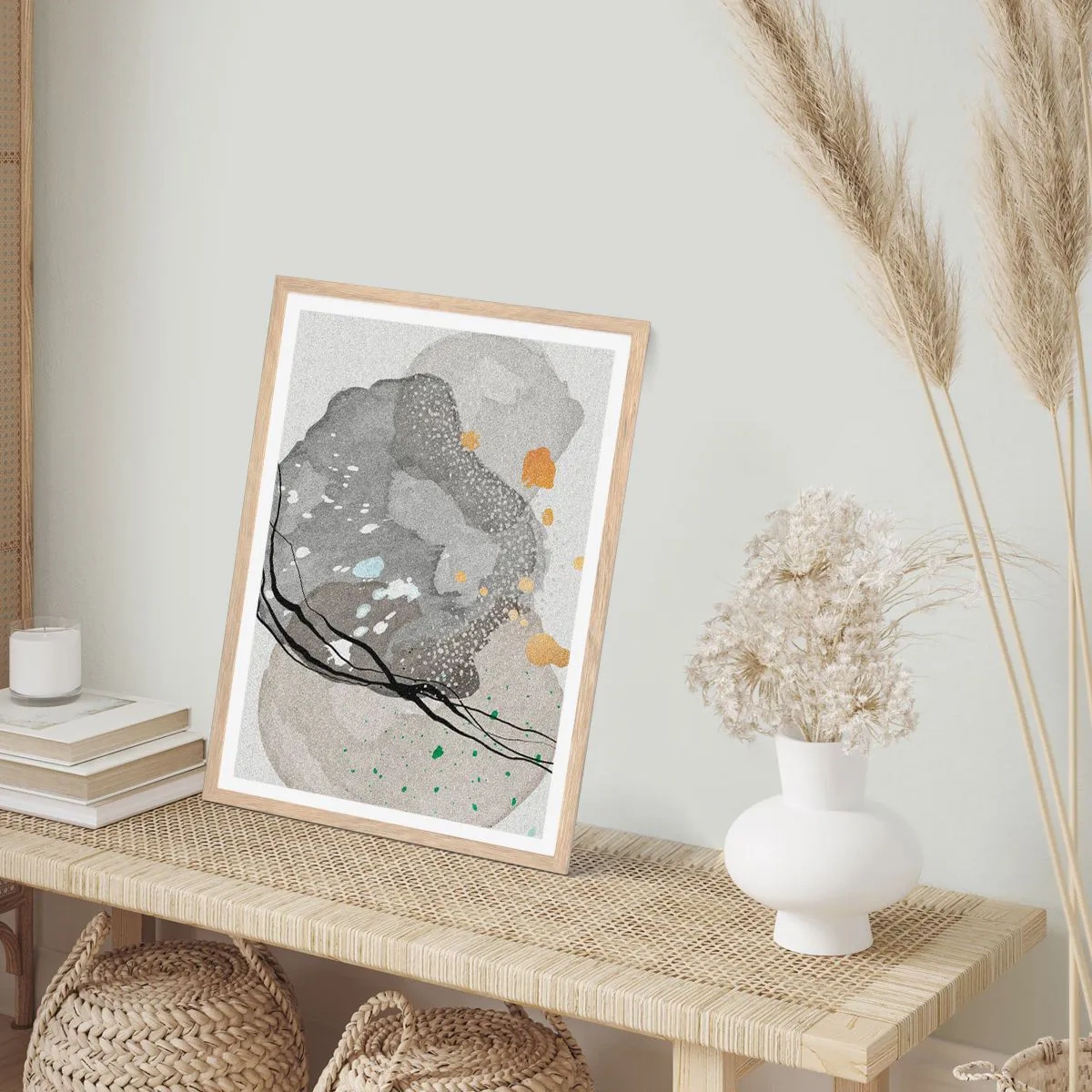 Poster in cornice rovere chiaro - Composizione organica - 30x40 cm