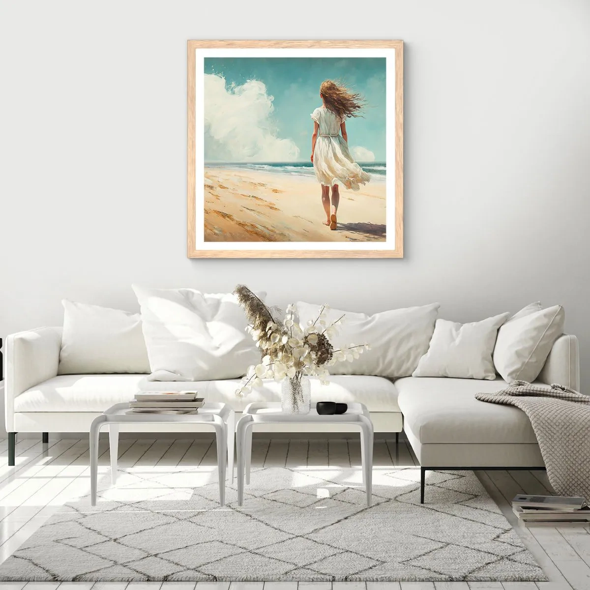 Poster in cornice rovere chiaro - Dove sole e vento si incontrano - 40x40 cm