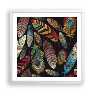 Poster in cornice bianca - Il carnevale degli uccelli - 50x50 cm