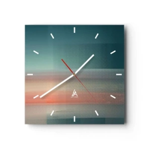 Orologio da parete - Orologio in Vetro - Astrazione: onde di luce - 40x40 cm