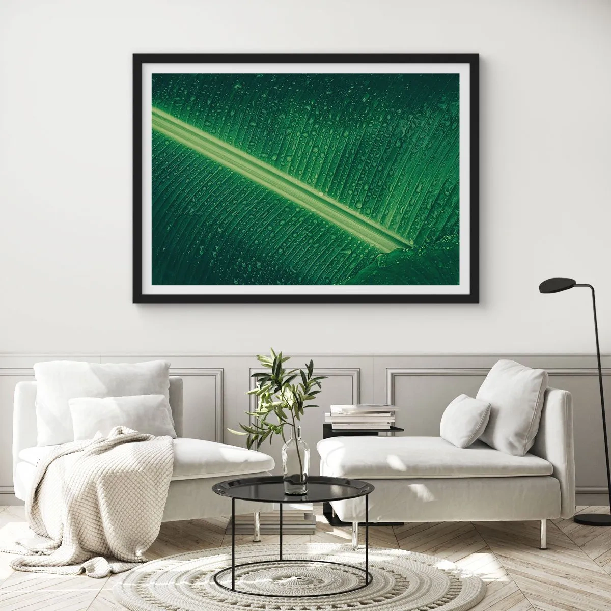 Poster in cornice nera - La struttura del verde - 91x61 cm