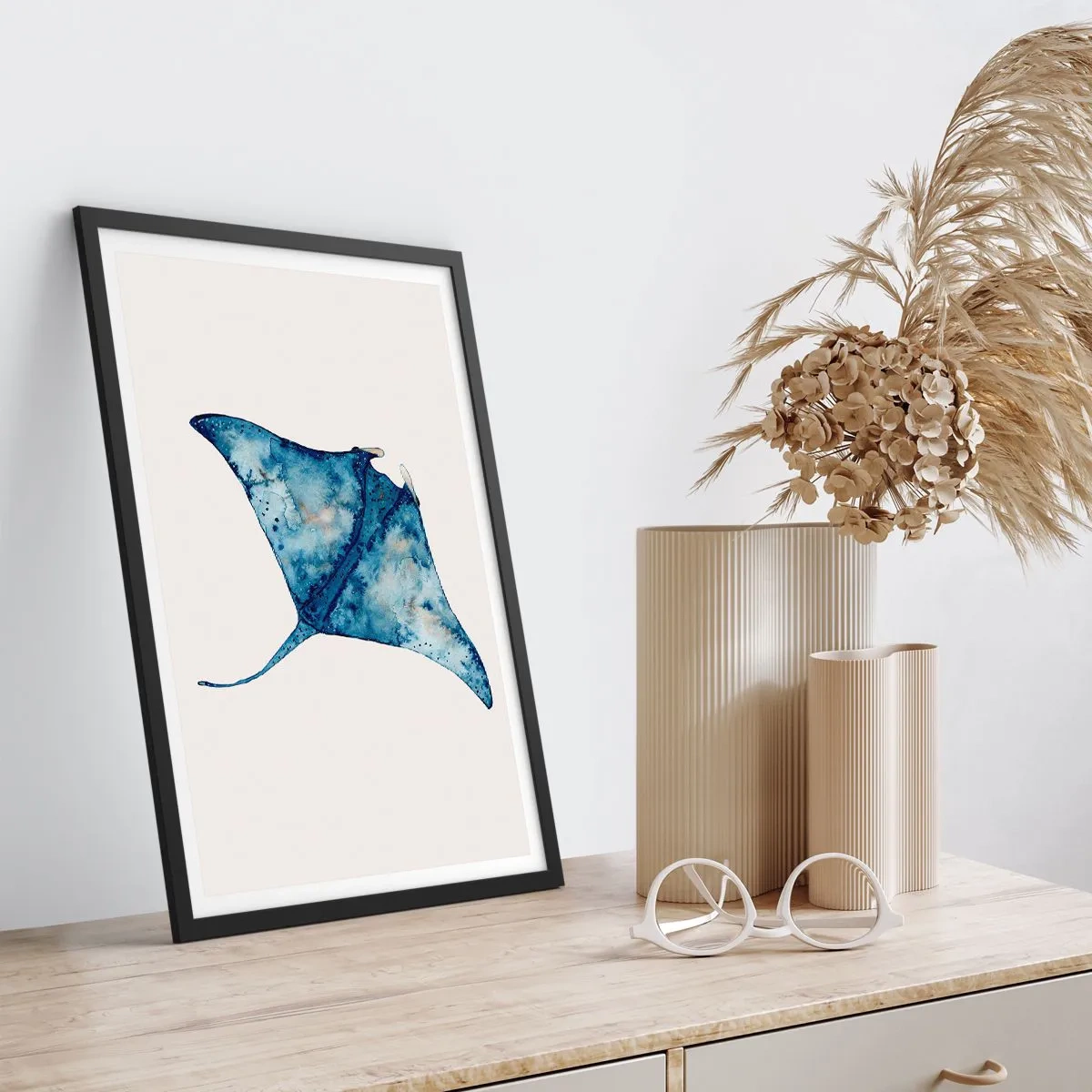 Poster in cornice nera - Vita nel blu - 70x100 cm