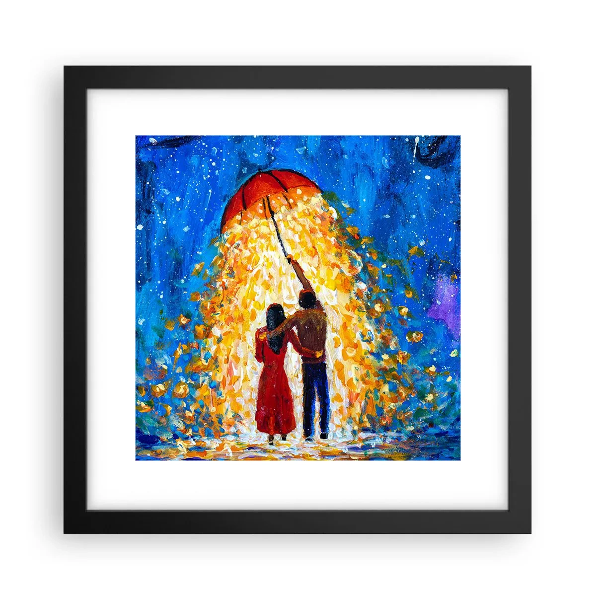 Poster in cornice nera - La magia di una sera piovosa? - 30x30 cm