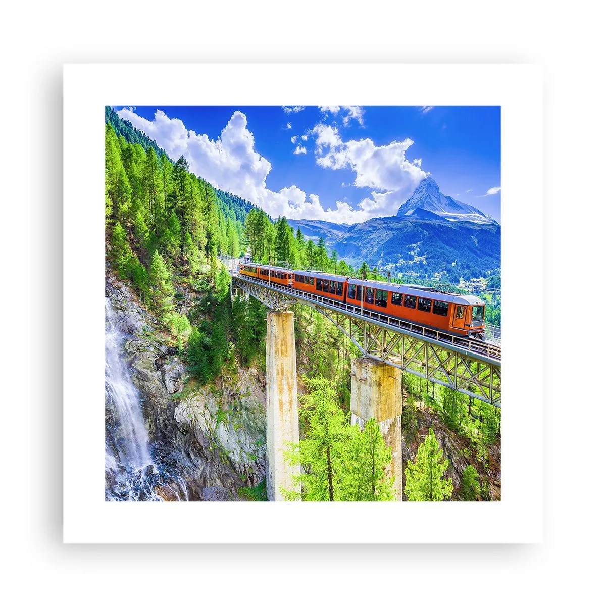 Poster - Ferrovia alpina - 40x40 cm
