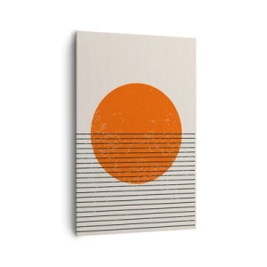 Quadro su tela - Stampe su Tela - Sole minimalista con linee geometriche - 80x120cm - Sempre il sole - Decorazione murale moderna per soggiorno e camera da letto ARTTOR