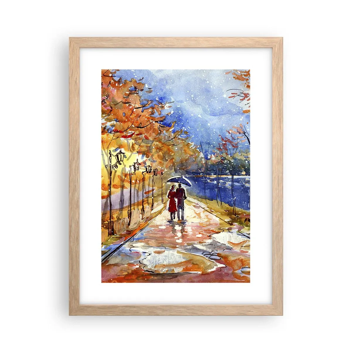 Poster in cornice rovere chiaro - Insieme fino ai confini del tempo - 30x40 cm