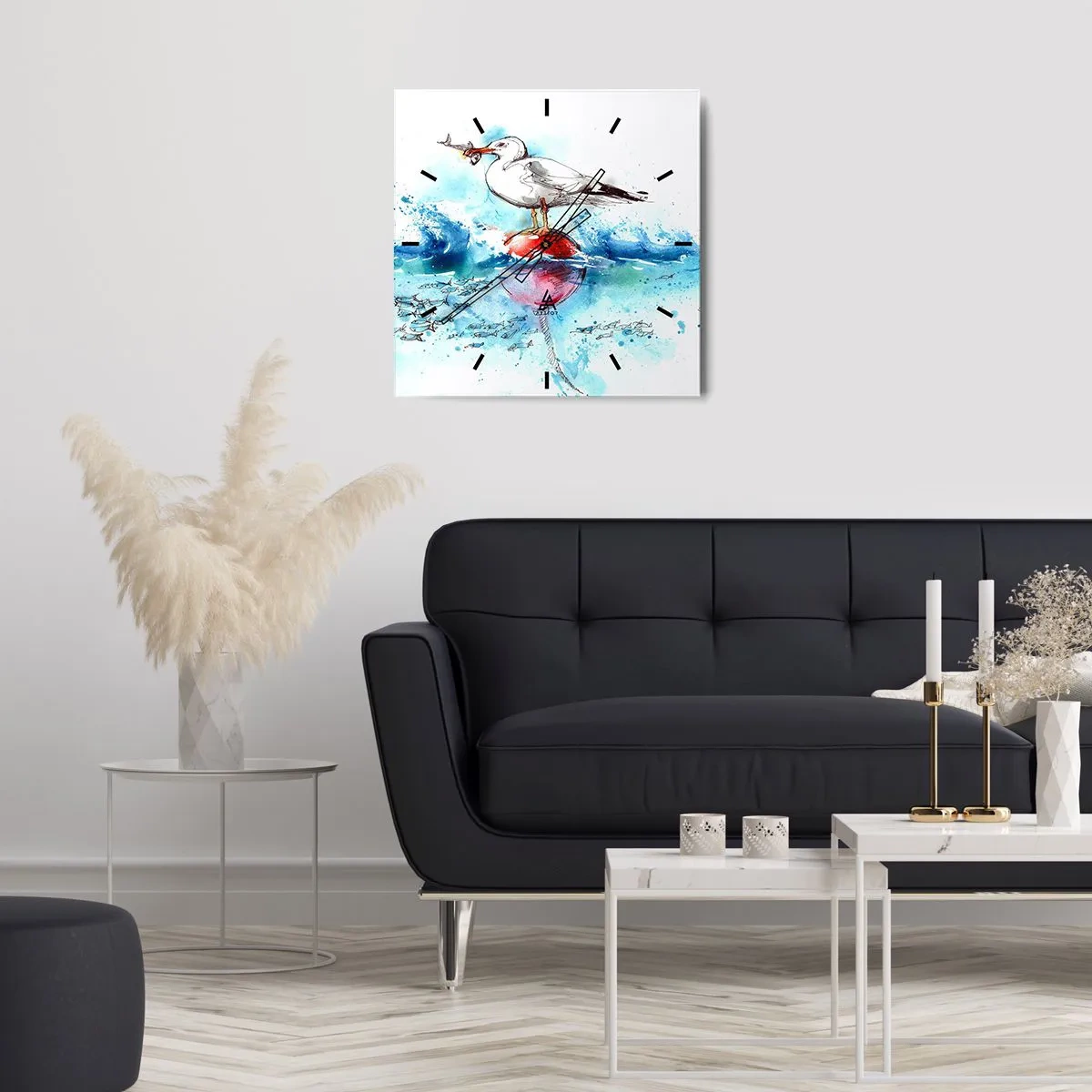 Orologio da parete - Orologio in Vetro - Buona pesca - 40x40 cm