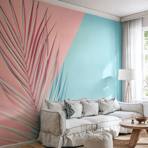 Fotomurali Premium Sand - Impressione tropicale - Foglia di palma, Astrazione, Grafica - 350x256 cm