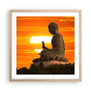 Poster in cornice rovere chiaro - Senza paura davanti al mondo - 50x50 cm