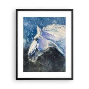 Poster in cornice nera - Ritratto in luce blu - 40x50 cm