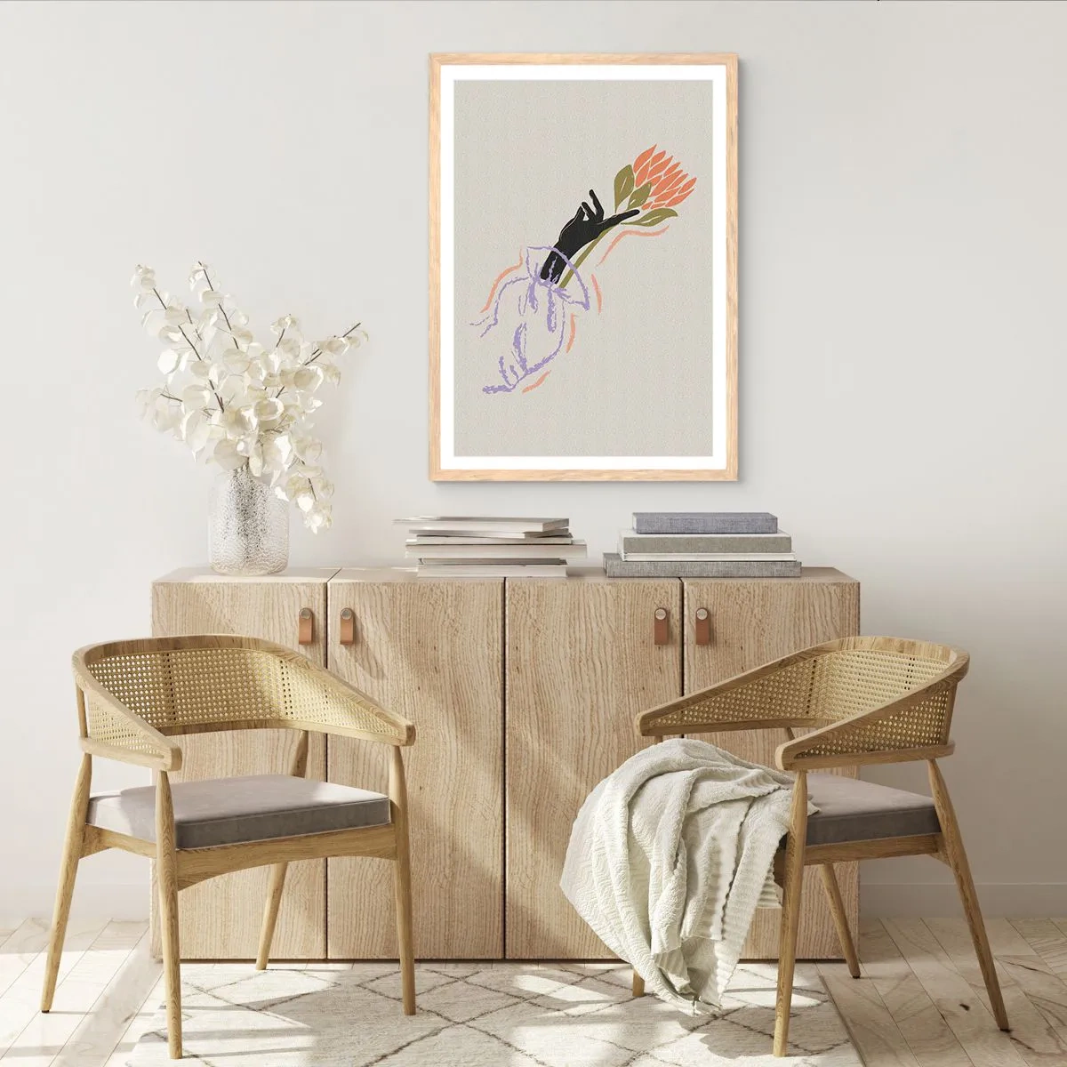 Poster in cornice rovere chiaro - Tocco delicato - 40x50 cm