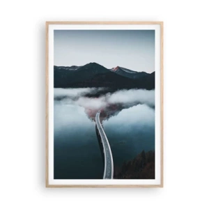 Poster in cornice rovere chiaro - Sull'acqua liscia come uno specchio - 70x100 cm