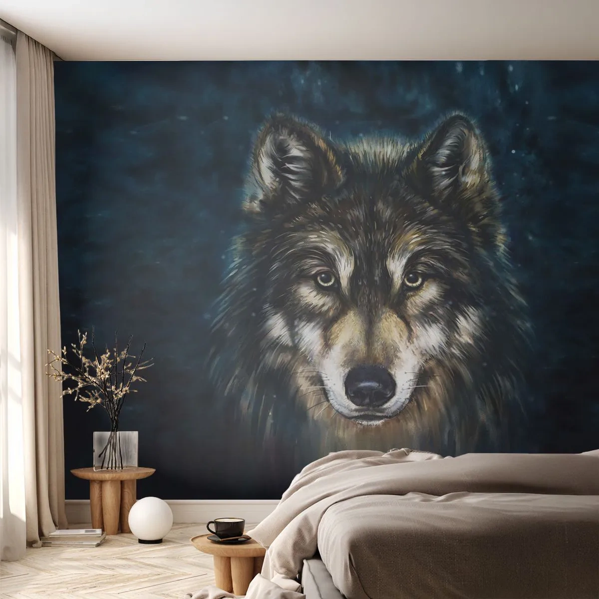 Fotomurali Autoadesivo Deluxe Sticker - Alfa? E omega - Lupo, Animali, Pittura - 250x175 cm