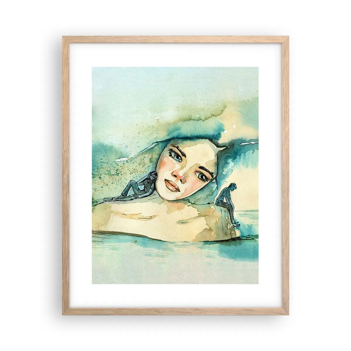 Poster in cornice rovere chiaro - Am I blue? - 40x50 cm