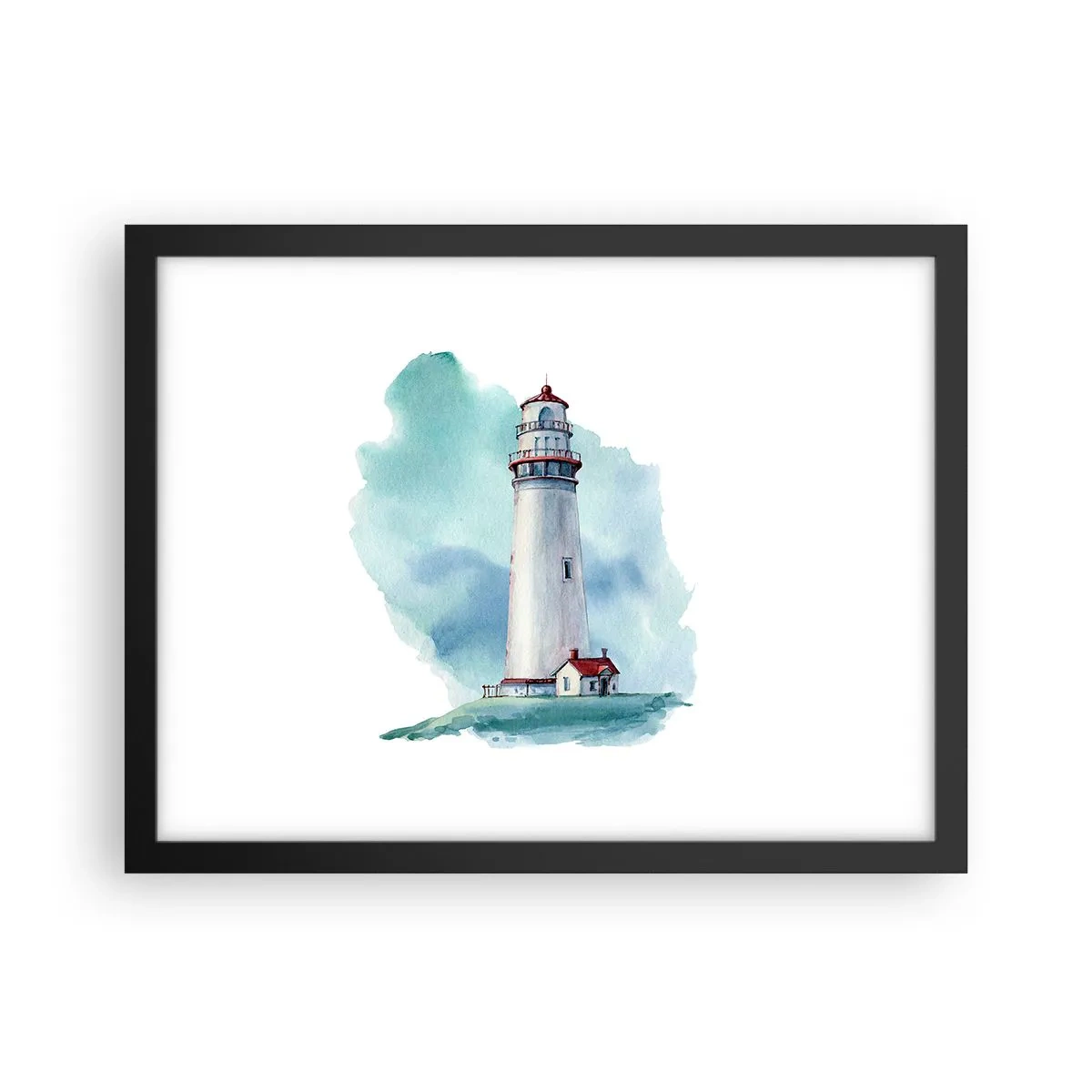 Poster in cornice nera - Il mite amico del blu - 40x30 cm