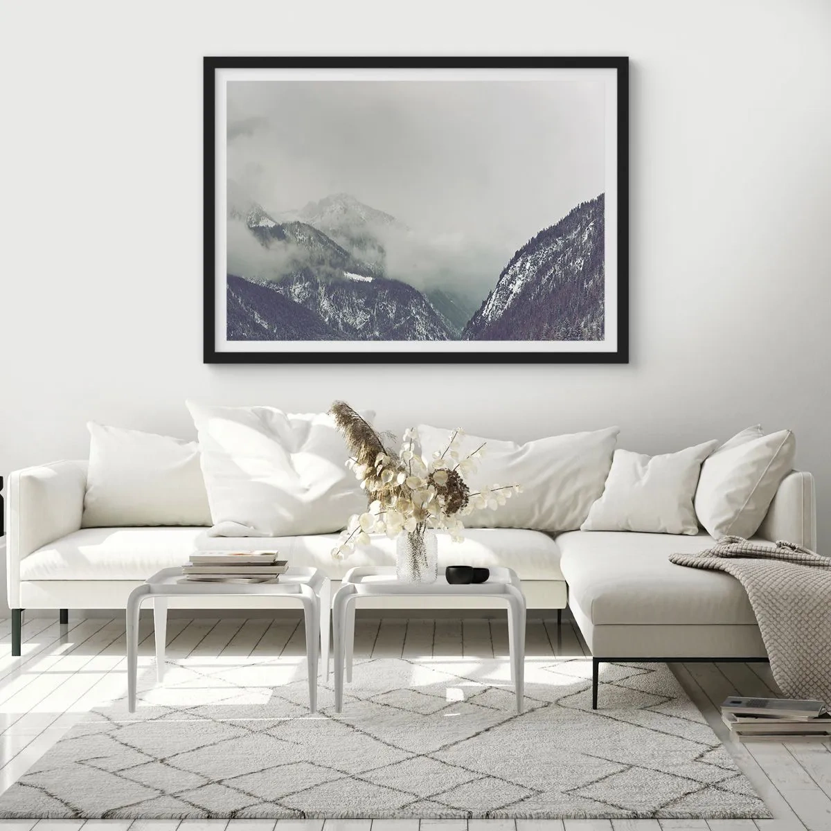 Poster in cornice nera - La valle delle nebbie - 40x30 cm
