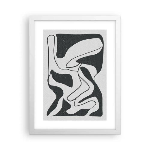 Poster in cornice bianca - Gioco astratto nel labirinto - 30x40 cm