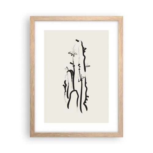 Poster in cornice rovere chiaro - Erba in fiore - 30x40 cm