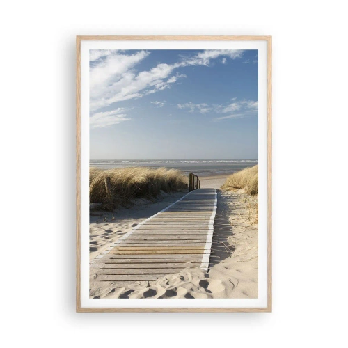Poster in cornice rovere chiaro - Dopo la duna, nel fruscio dell'erba - 70x100 cm