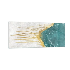 Quadro su vetro - Flusso dorato - 100x40 cm