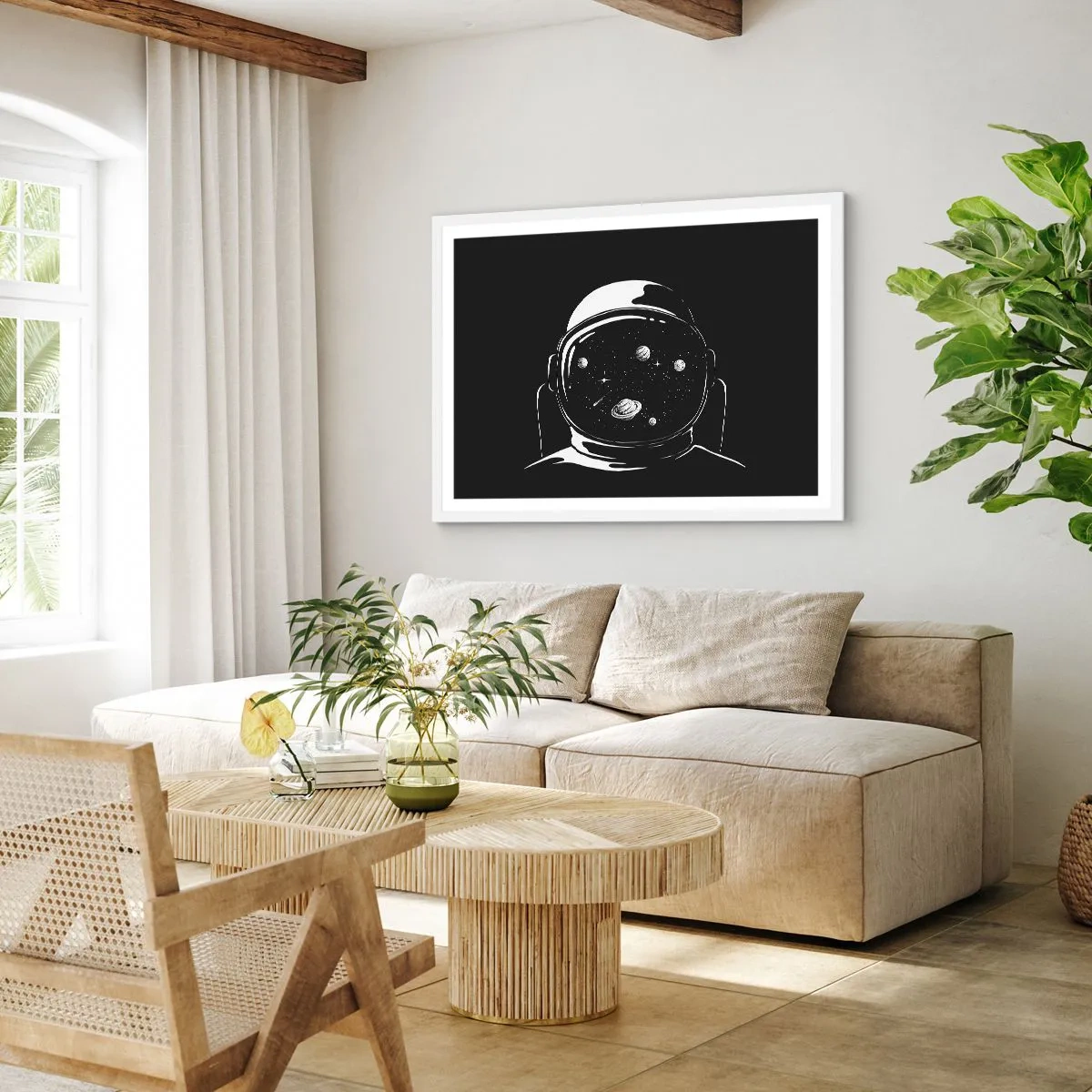 Poster in cornice bianca - Panorama niente male - 91x61 cm