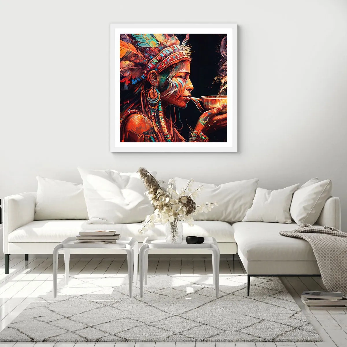Poster in cornice bianca - Rituale magico - 40x40 cm