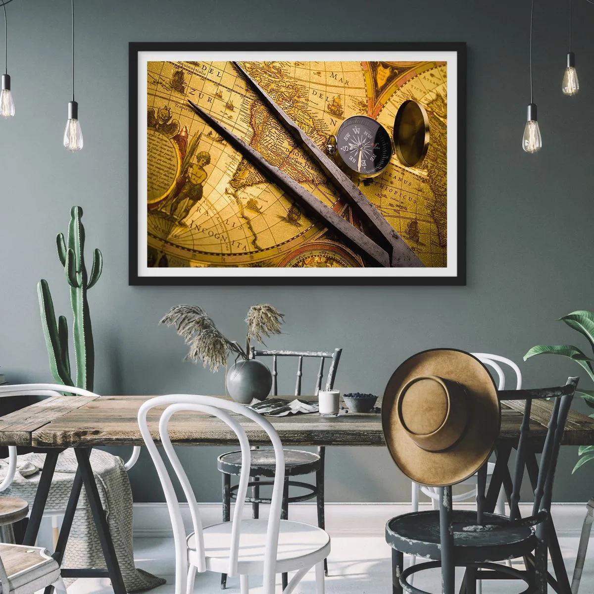 Poster in cornice nera - Dove sono questi tesori? - 91x61 cm