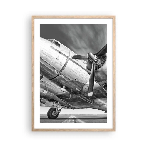 Poster in cornice rovere chiaro - Sempre pronto al volo - 50x70 cm