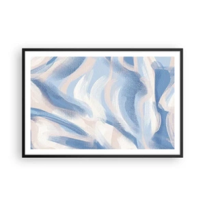 Poster in cornice nera - Ondulazioni azzurre - 91x61 cm
