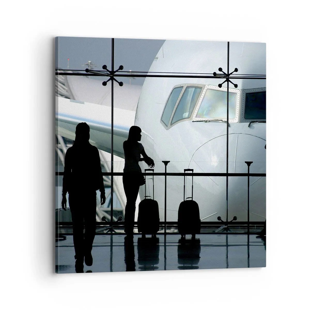 Quadro su tela - Stampe su Tela - Faccia a faccia in aeroporto - 70x70 cm