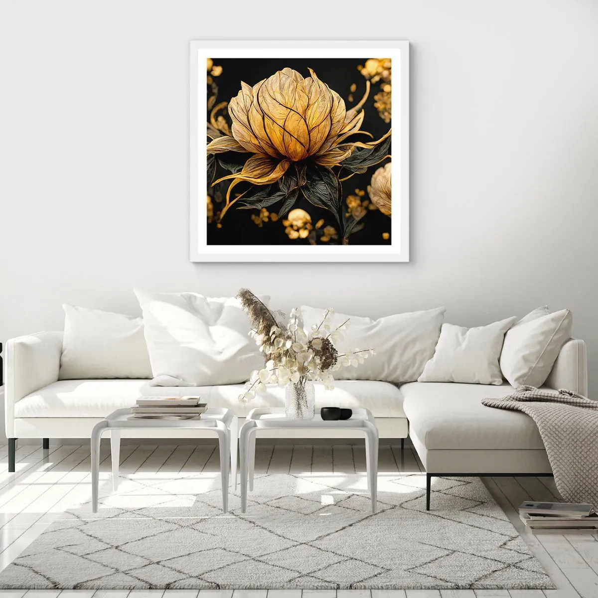 Poster in cornice bianca - Delicata fragilità - 40x40 cm