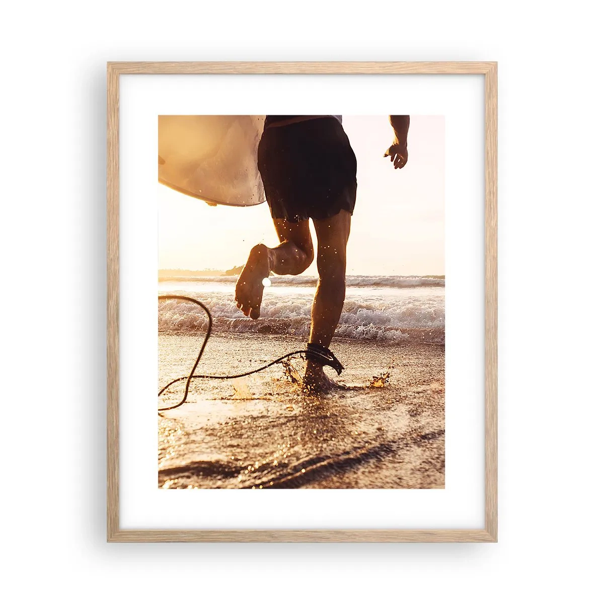 Poster in cornice rovere chiaro - L'incontro delle onde - 40x50 cm