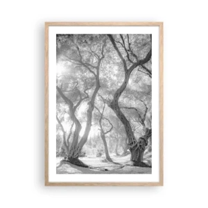 Poster in cornice rovere chiaro - Nell'orto degli ulivi - 50x70 cm