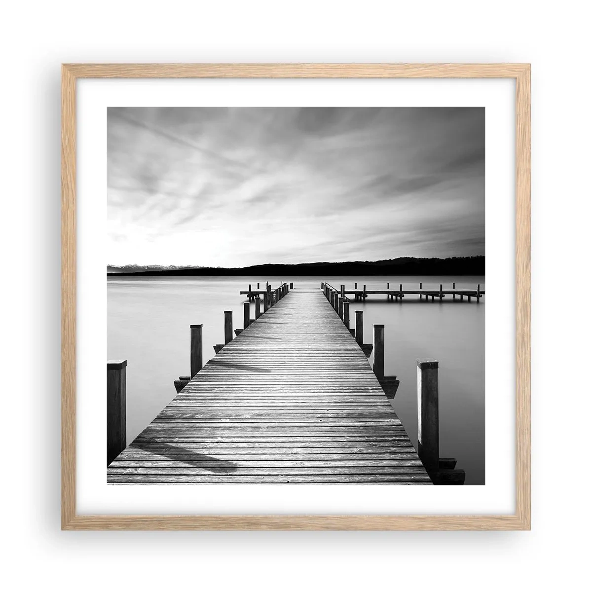 Poster in cornice rovere chiaro - Pace sull'acqua - 50x50 cm