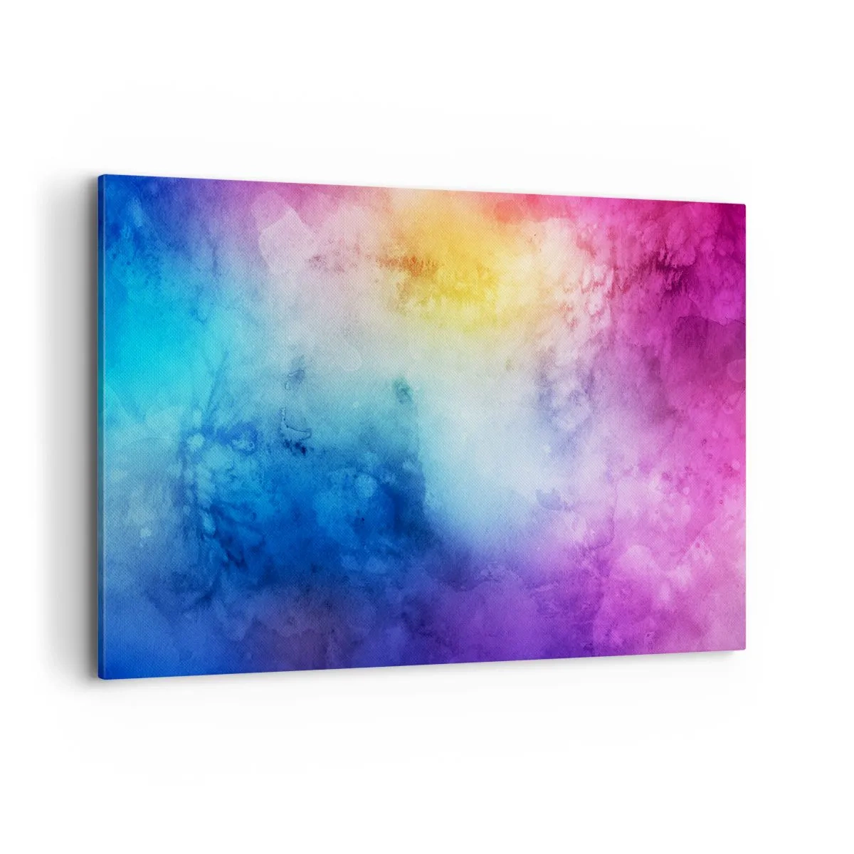 Quadro su tela - Stampe su Tela - Una composizione astratta nei toni pastello del rosa e del blu. - 120x80cm - Quasi al settimo cielo - Decorazione murale moderna per soggiorno e camera da letto ARTTOR