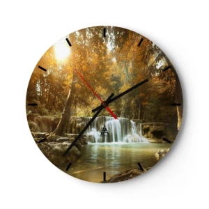 Orologio da parete - Orologio in Vetro - Cascata nel parco - 40x40 cm