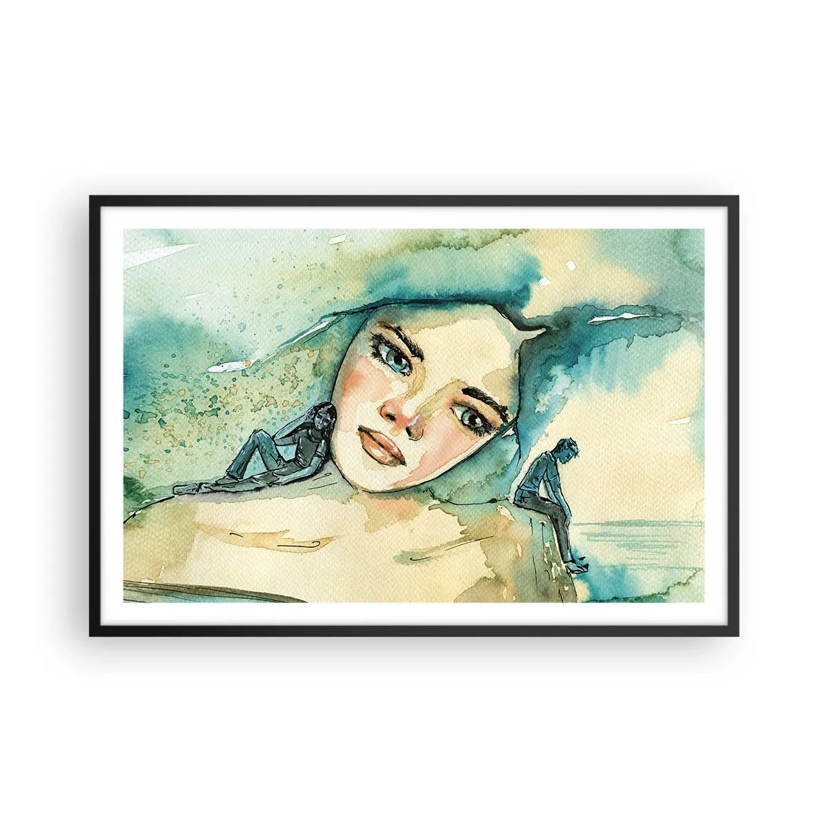 Poster in cornice nera - Am I blue? - 91x61 cm