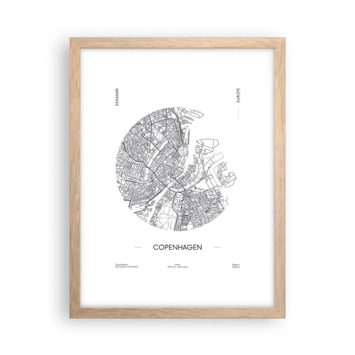 Poster in cornice rovere chiaro - Anatomia di Copenaghen - 30x40 cm