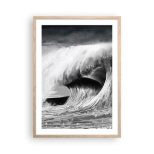 Poster in cornice rovere chiaro - La furia dell'oceano - 50x70 cm